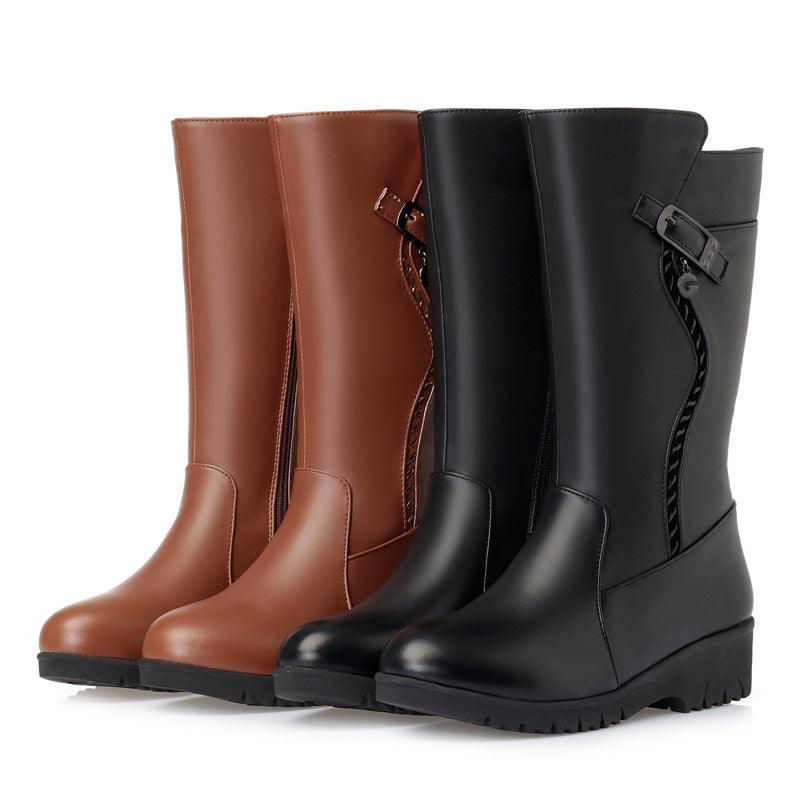 ALISSA - New Winter Women's Boots Flat Wedge Heel High Boots - Glinyt