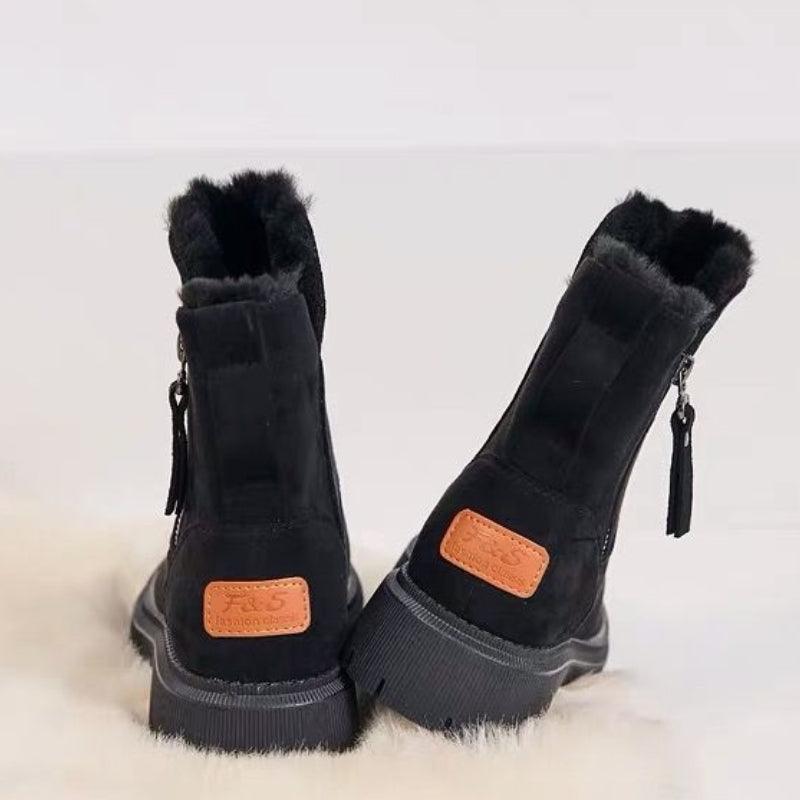 ARIELLE - Plush Winter Boots - Leather & Fur Warmth - Glinyt