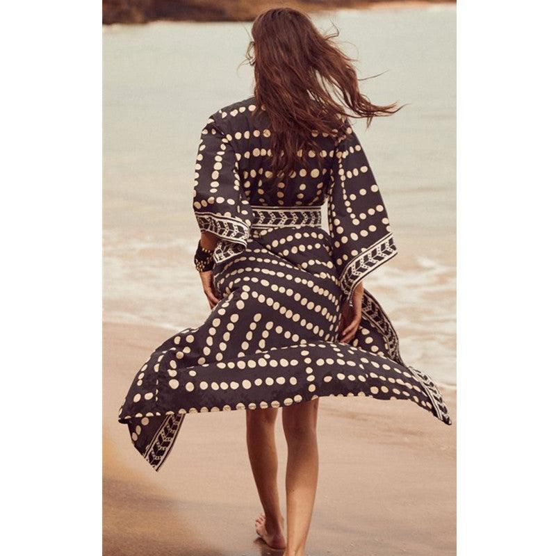Cardigan Sun Protection Beach Dress - Glinyt