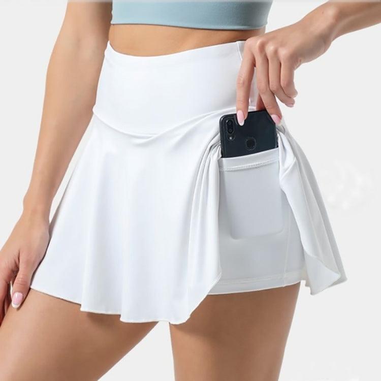 Chic High-Waist Pleated Tennis Skirt – Sporty Elegance with Bow Accents - Glinyt