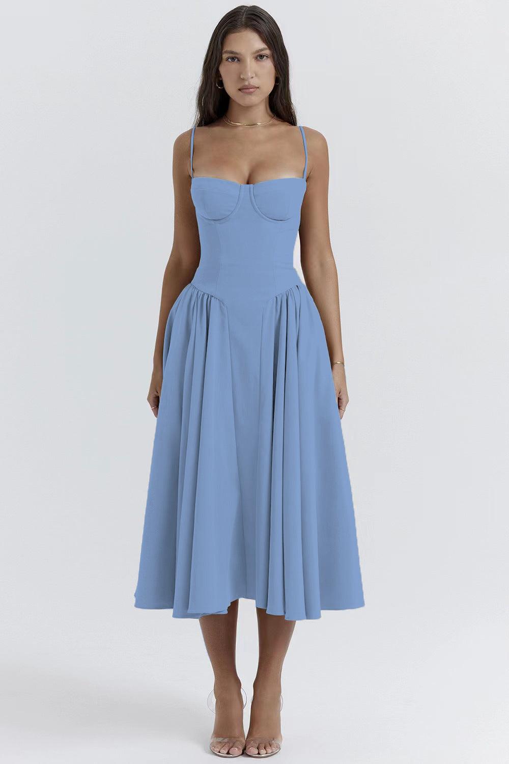 Elegant Low-Cut Slim Backless Summer Dress for Women - Glinyt