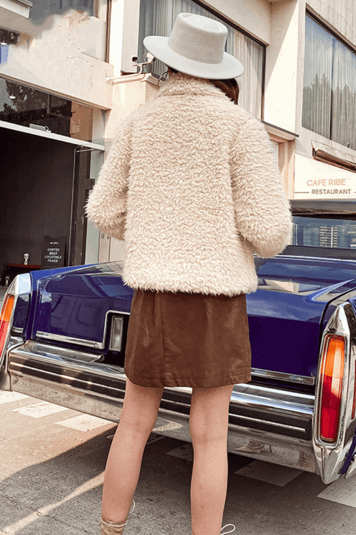 ELLE - Women's Fashion Plush Fur Jacket