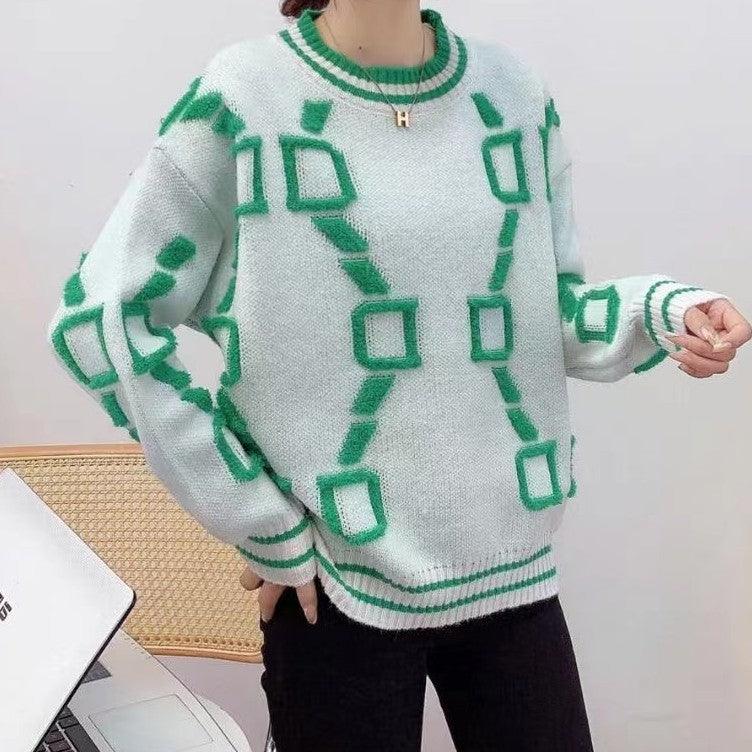 European And American Loose Knitted Round Neck Sweater - Glinyt