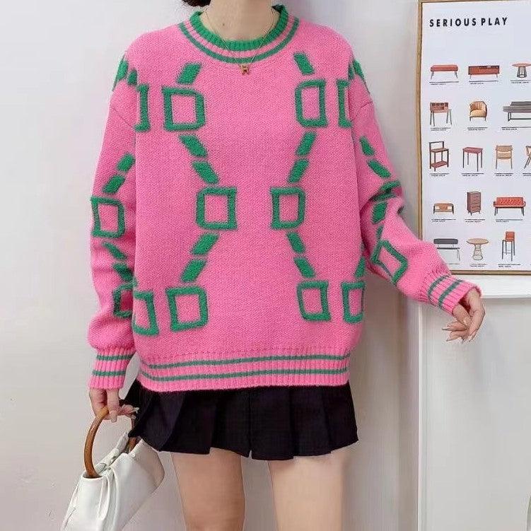 European And American Loose Knitted Round Neck Sweater - Glinyt