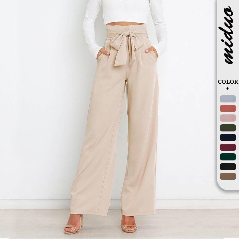 Glinyt High Waist Wide Pants - Glinyt