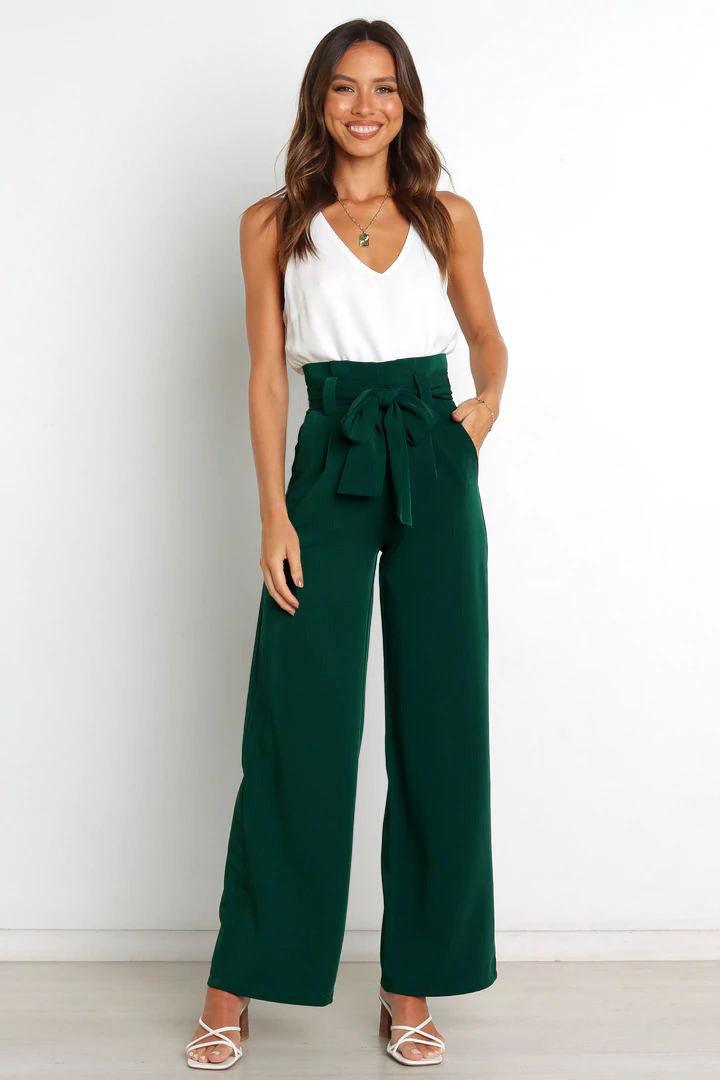 Glinyt High Waist Wide Pants - Glinyt