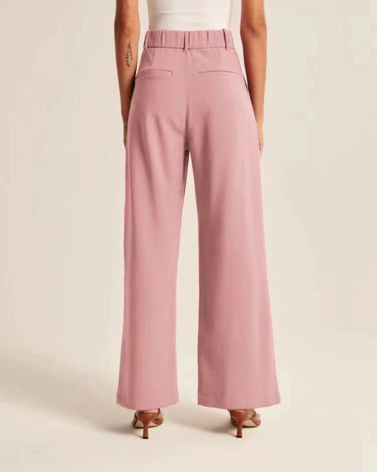 High-Waist Wide-Leg Pants with Belt - Glinyt