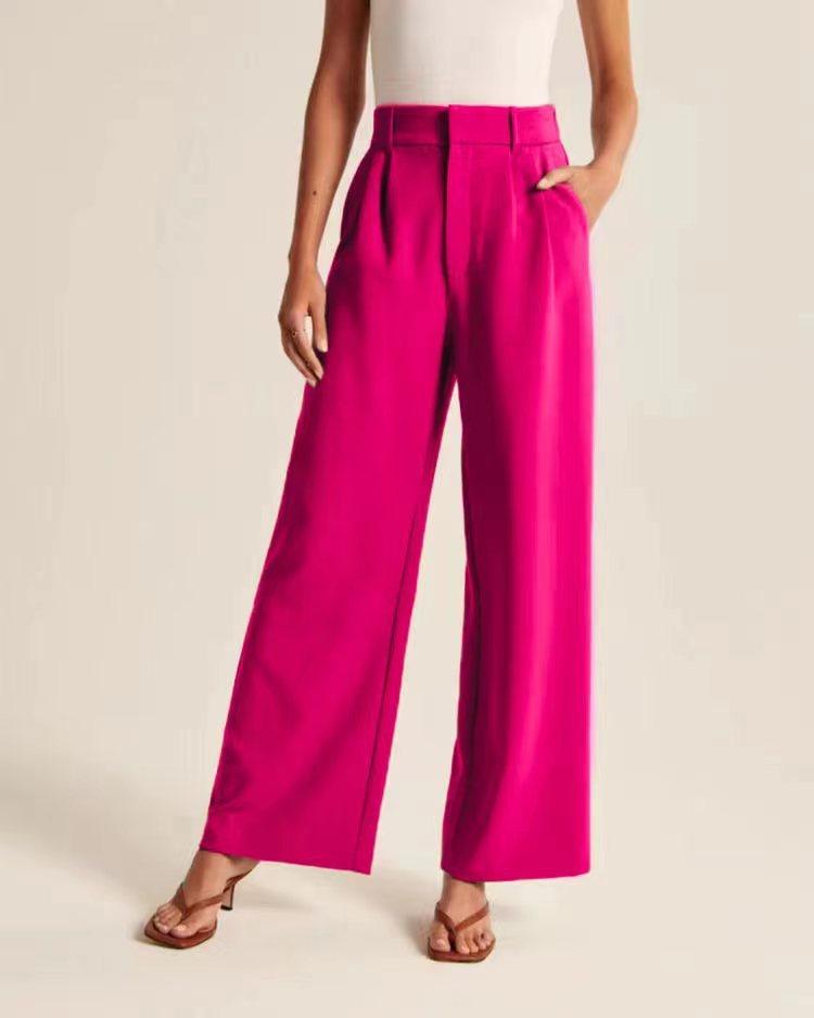 High-Waist Wide-Leg Pants with Belt - Glinyt