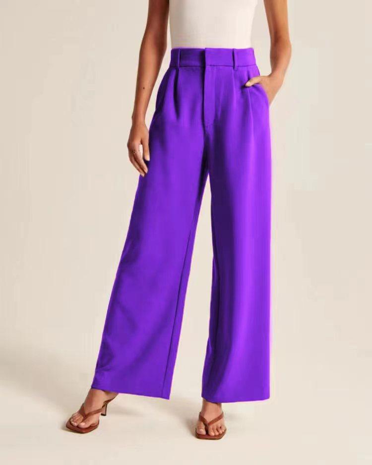 High-Waist Wide-Leg Pants with Belt - Glinyt