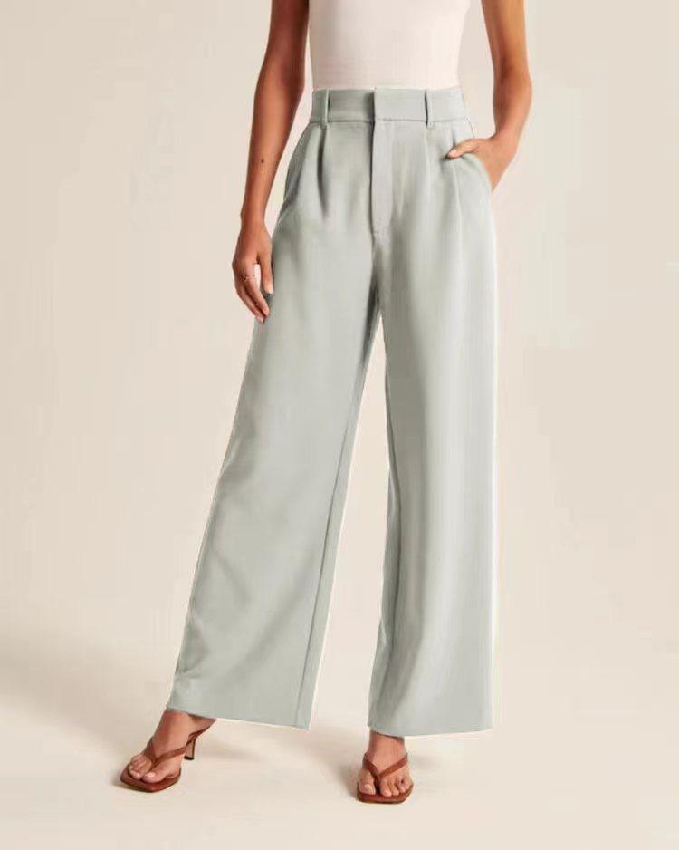 High-Waist Wide-Leg Pants with Belt - Glinyt