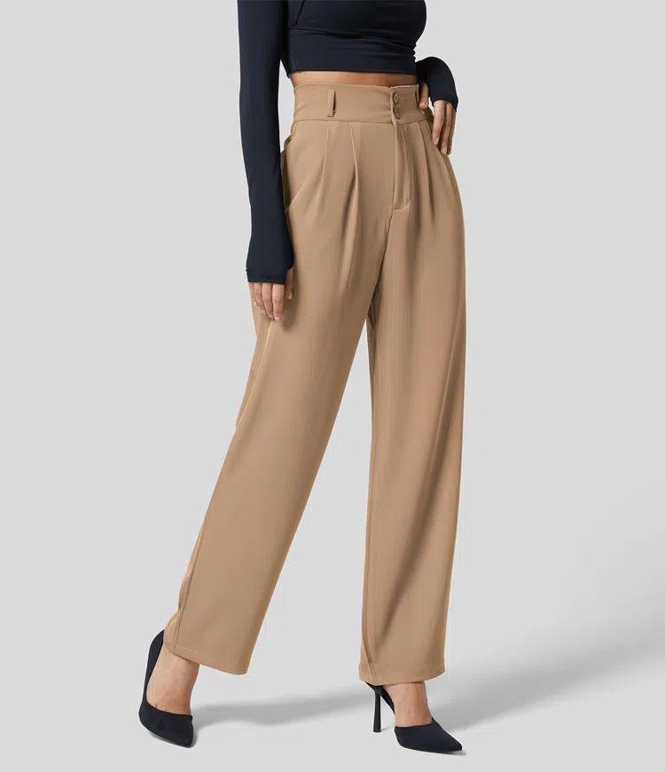 High-Waist Wide Pants - Glinyt