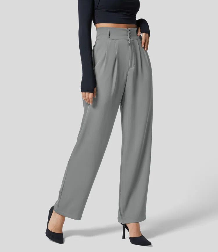 High-Waist Wide Pants - Glinyt