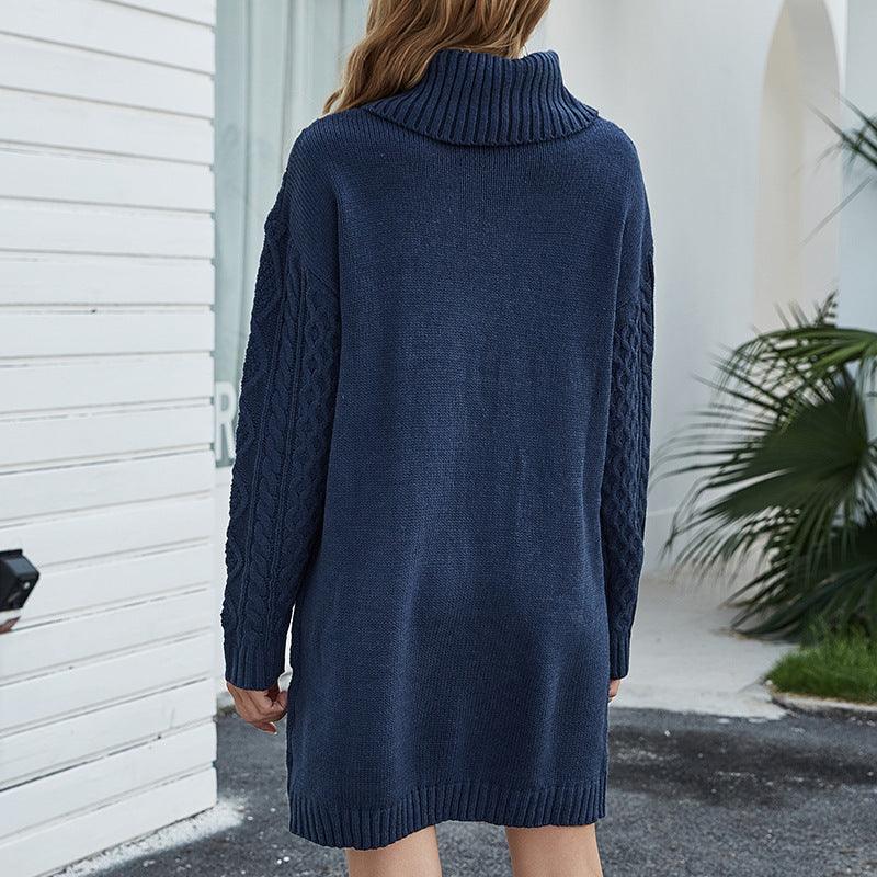 Loose sweater knitted dress - Glinyt