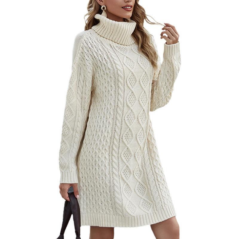 Loose sweater knitted dress - Glinyt