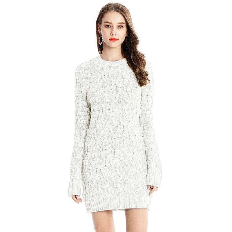 Mid-length knitted dress - Glinyt