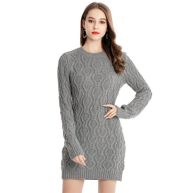 Mid-length knitted dress - Glinyt