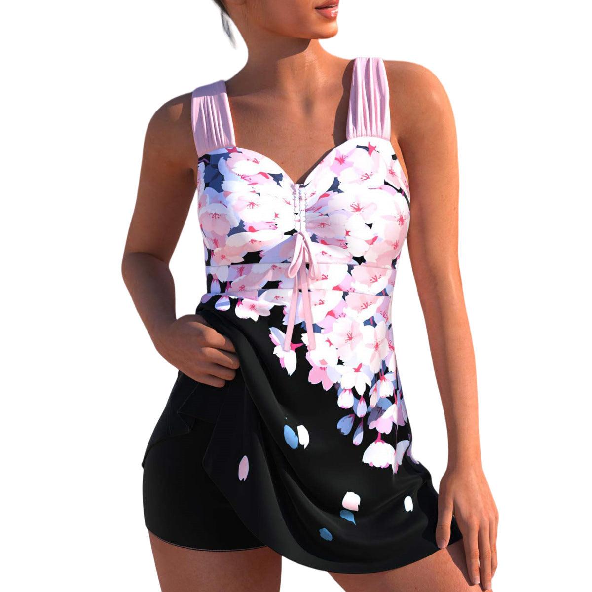 Plus Size Cherry Blossom Swimsuit - Glinyt