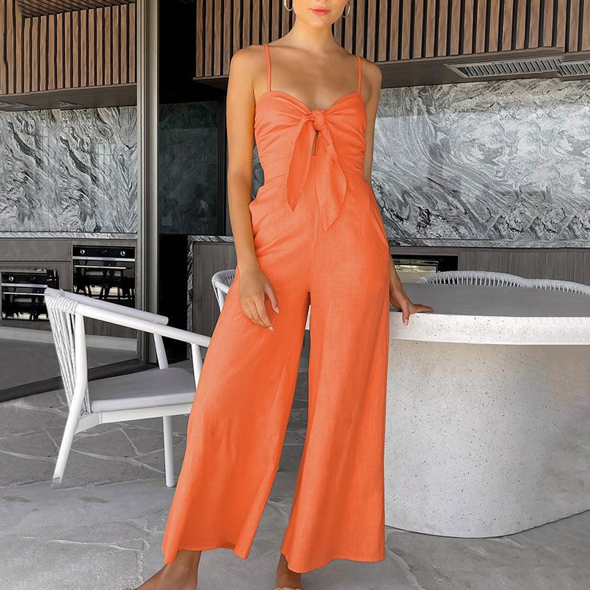 Sling Wide-leg Jumpsuit Women's Fashion Casual Loose Bodysuit - Glinyt