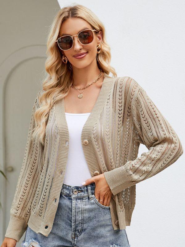 Stylish Hollowed-out Cardigan - Glinyt