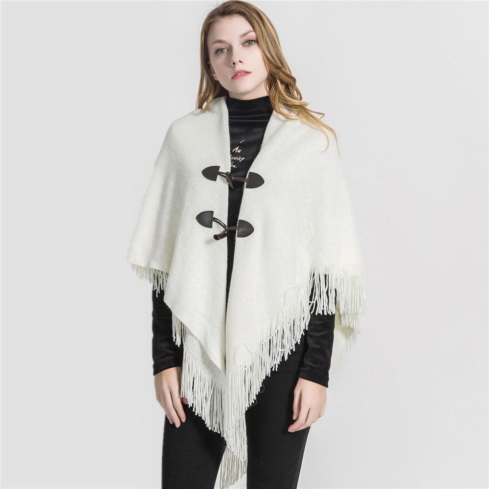 Winter Sleeveless Knitted Poncho - Glinyt