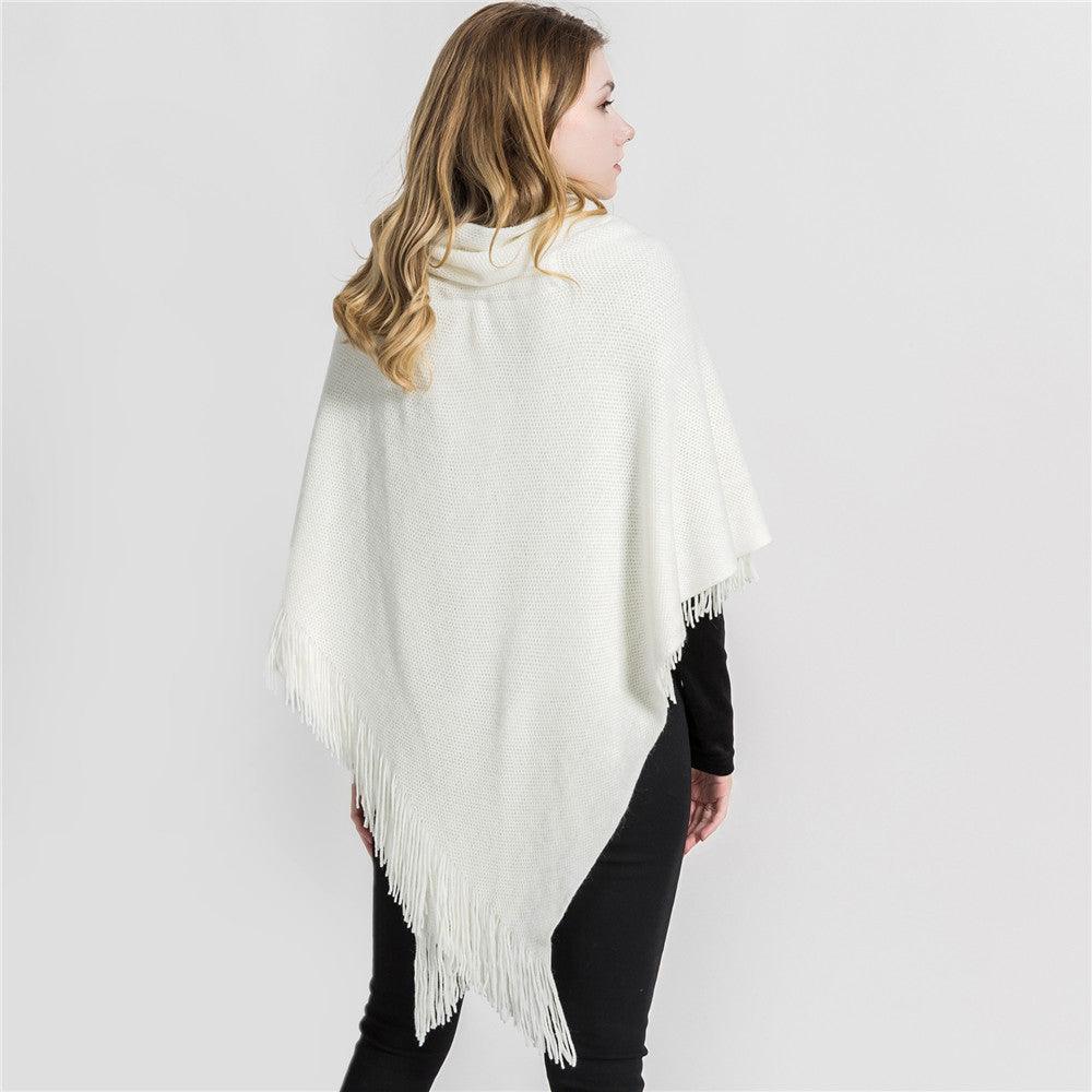 Winter Sleeveless Knitted Poncho - Glinyt