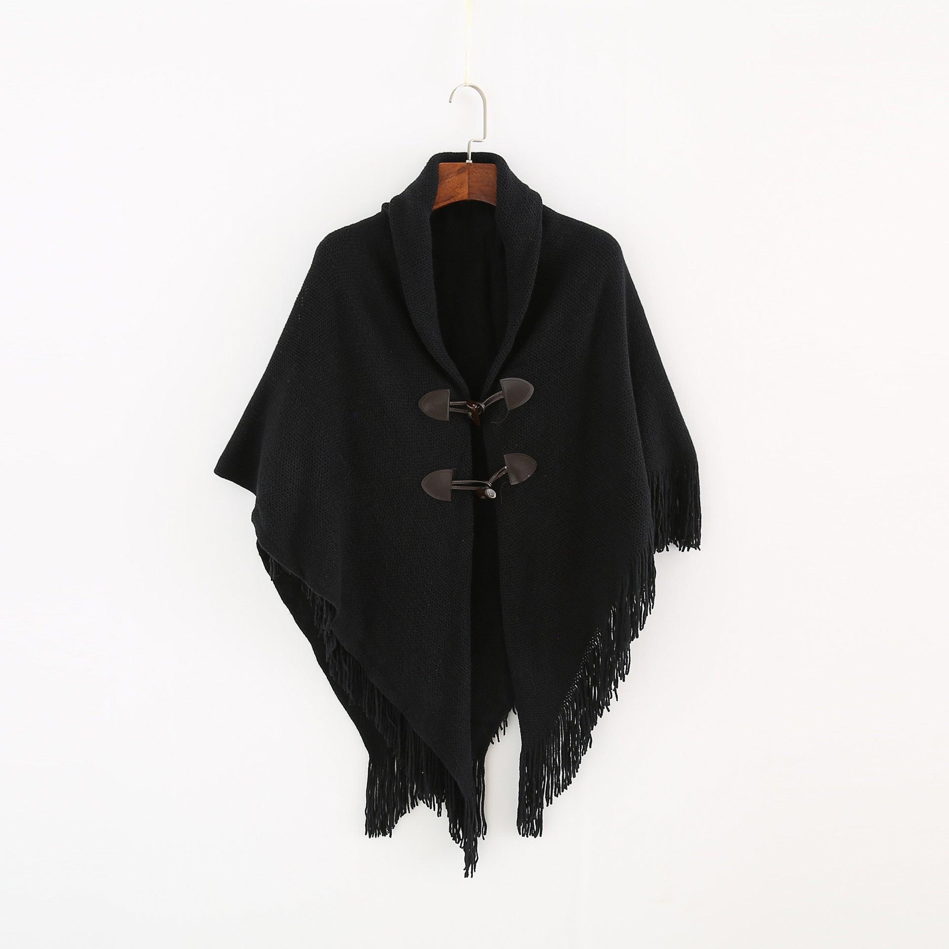 Winter Sleeveless Knitted Poncho - Glinyt