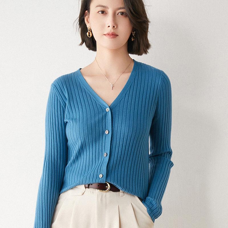 Women's Fashion Knitted Cardigan Viscose Sweater top - Glinyt