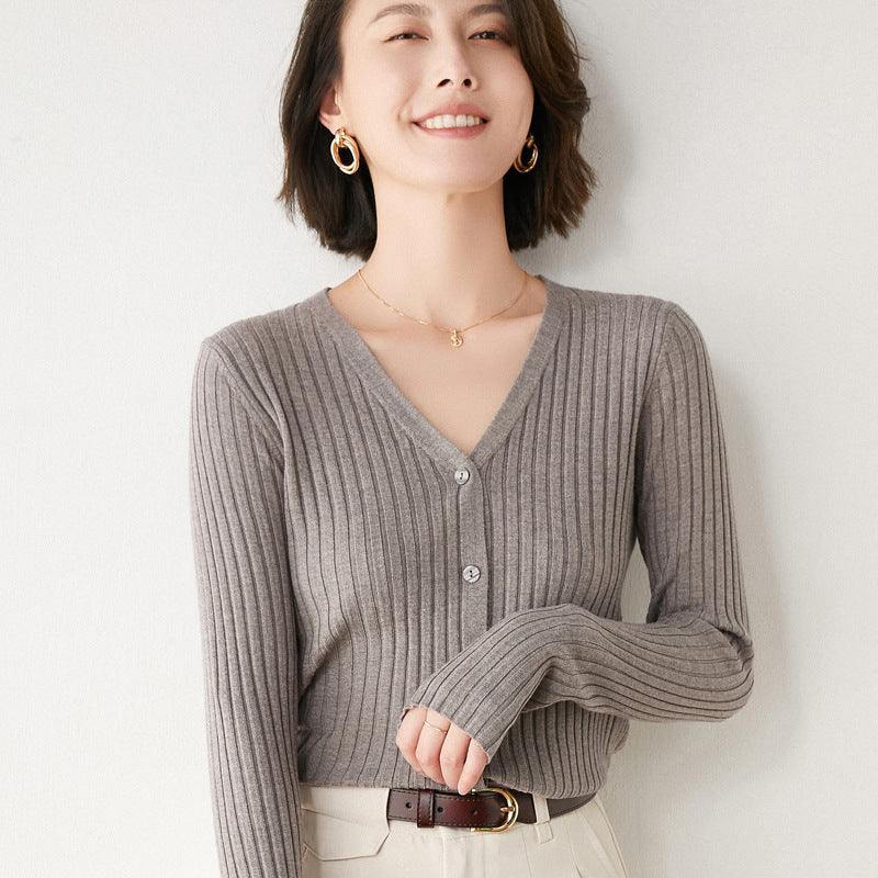 Women's Fashion Knitted Cardigan Viscose Sweater top - Glinyt