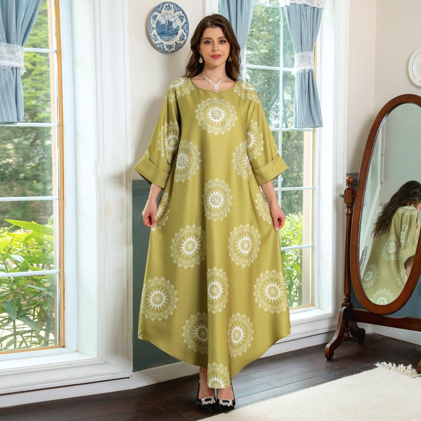 Women's Rhinestone Beaded Light Luxury Craft Dress - Glinyt